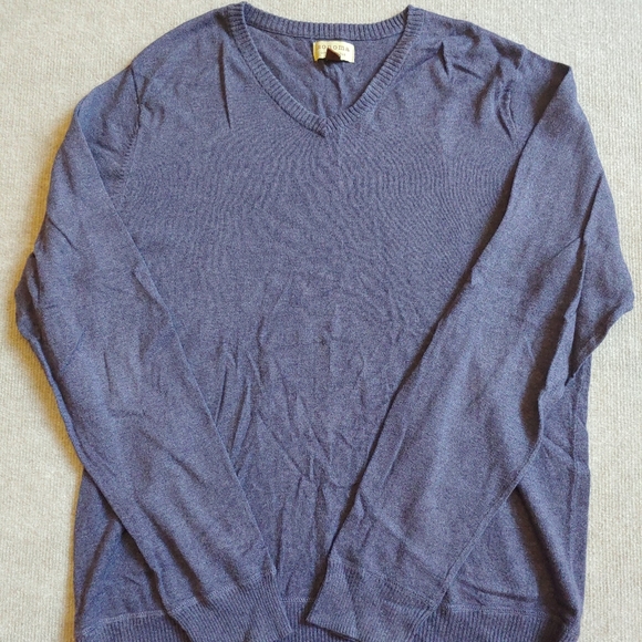 Sonoma Other - Sonoma V Neck Sweater Men's Size Large Purple Long Sleeve 100% Cotton